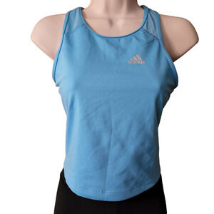 Adidas Climalite Active Tank Top Women's Size Medium Blue Scoop Neck Racer Back